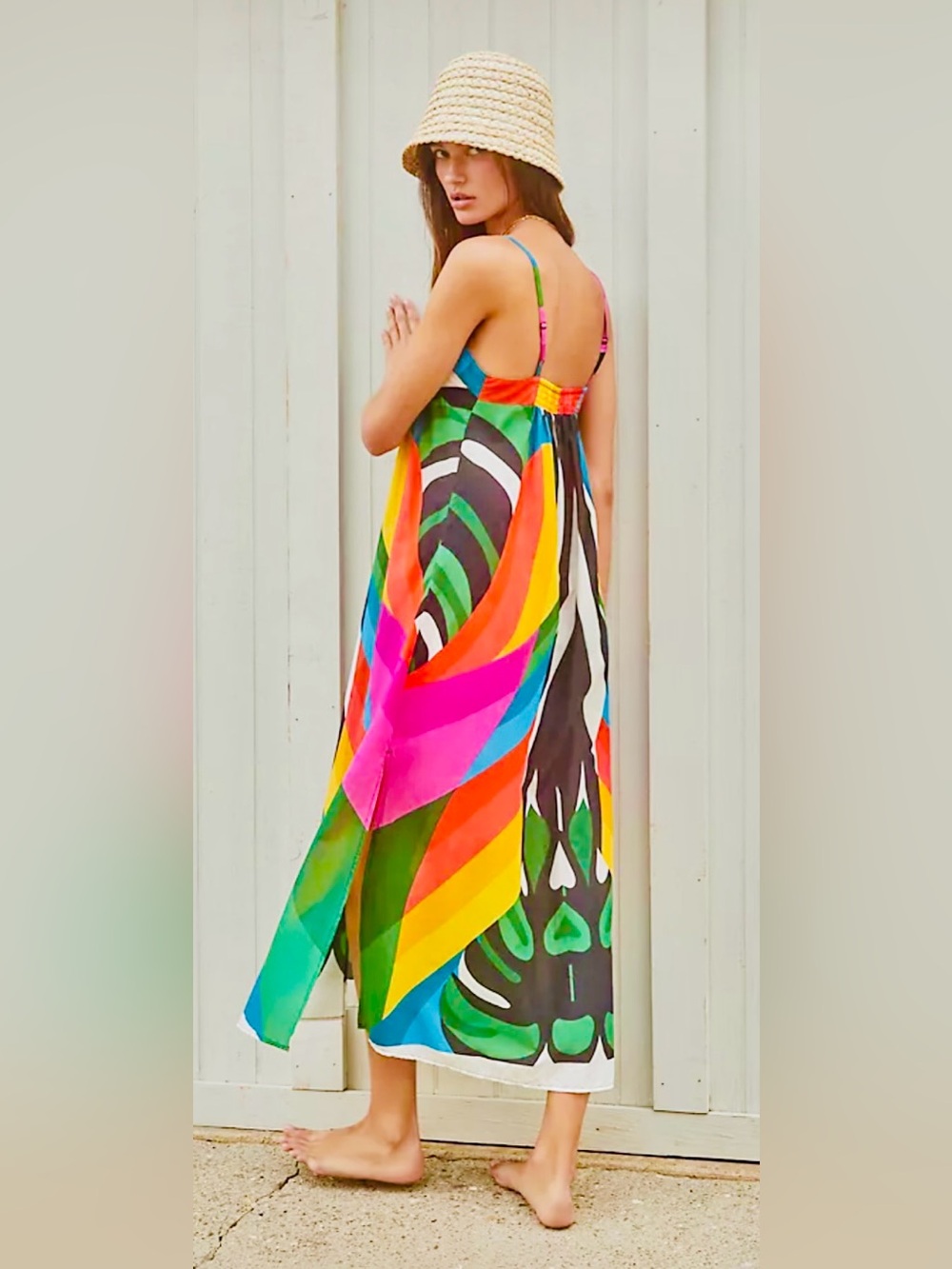 Farm Rio Vibrant Macaw Print Maxi Dress Coverup - Picture 2 of 6